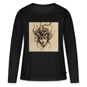 Uralte Maske - Frauen Premium Bio Langarmshirt - Schwarz - Vorne - Julia (174cm)