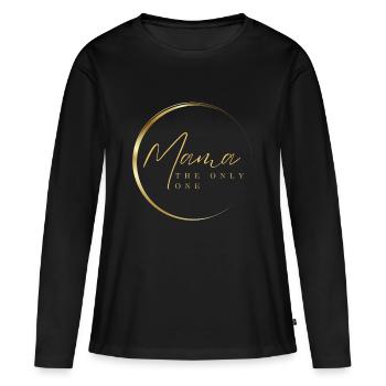Black and Gold MAMA - Frauen Premium Bio Langarmshirt - Schwarz - Vorne - Julia (174cm)
