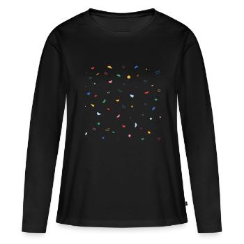 Mur d’escalade - T-shirt manches longues Premium bio Femme - noir - Devant - Julia (174cm)