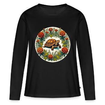 Tortue-boîte - T-shirt manches longues Premium bio Femme - noir - Devant - Julia (174cm)