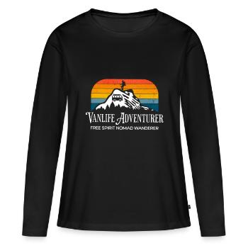 Vanlife adventurer - rainbow pride colours - Women's Premium Organic Long Sleeve Shirt - black - Front - Julia (174cm)