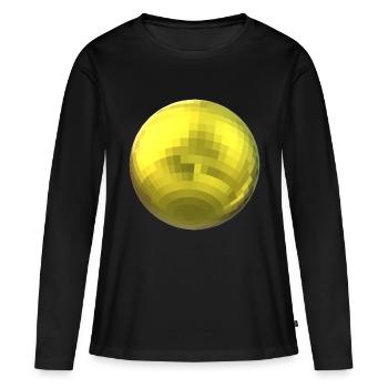 boule jaune - T-shirt manches longues Premium bio Femme - noir - Devant - Julia (174cm)