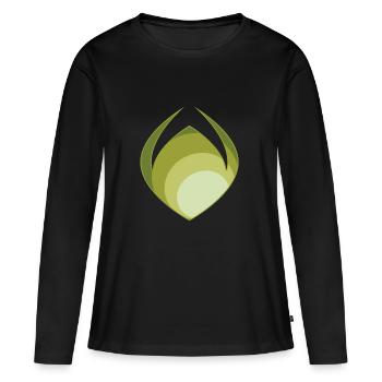 Abstraction verte - T-shirt manches longues Premium bio Femme - noir - Devant - Julia (174cm)