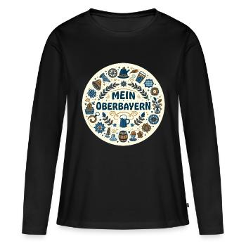 Ma Haute-Bavière en Bavière - T-shirt manches longues Premium bio Femme - noir - Devant - Julia (174cm)
