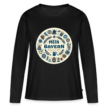 Ma Bavière - T-shirt manches longues Premium bio Femme - noir - Devant - Julia (174cm)