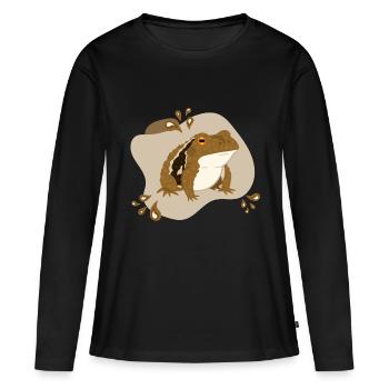 Crapaud - T-shirt manches longues Premium bio Femme - noir - Devant - Julia (174cm)