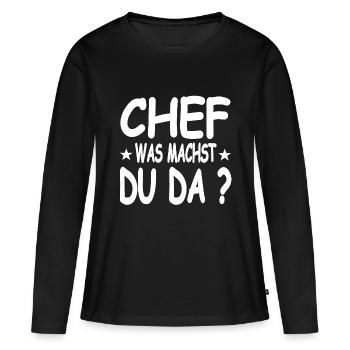 Chef - Frauen Premium Bio Langarmshirt - Schwarz - Vorne - Julia (174cm)