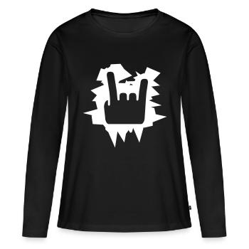 Heavy Metal Hard Rock Musique Cors Geste Logo - T-shirt manches longues Premium bio Femme - noir - Devant - Julia (174cm)