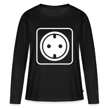 Icône de la prise - T-shirt manches longues Premium bio Femme - noir - Devant - Julia (174cm)
