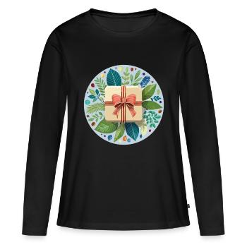 Christmas present - Women's Premium Organic Long Sleeve Shirt - black - Front - Julia (174cm)