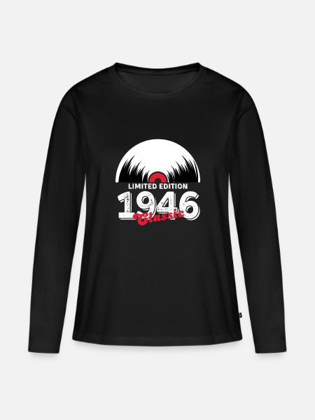 Limitierte Auflage 1946 Klassisches Vinyl - Frauen Premium Bio Langarmshirt - Schwarz