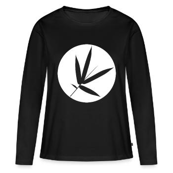 bamboo leaf - Women's Premium Organic Long Sleeve Shirt - black - Front - Julia (174cm)