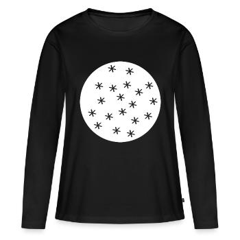 flocons de neige - T-shirt manches longues Premium bio Femme - noir - Devant - Julia (174cm)