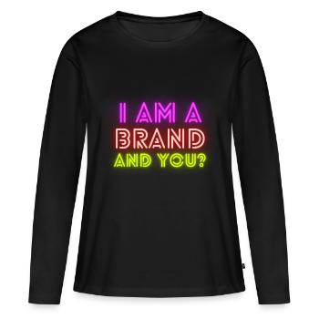 Je suis une marque Neon - T-shirt manches longues Premium bio Femme - noir - Devant - Julia (174cm)