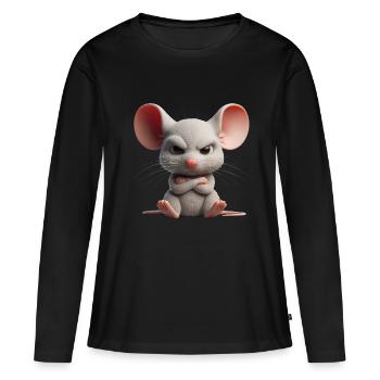 Souris sinistre 2 - T-shirt manches longues Premium bio Femme - noir - Devant - Julia (174cm)