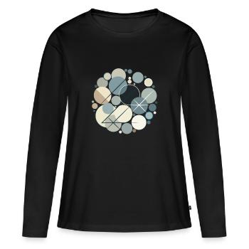 Design "Serene Shapes" - Frauen Premium Bio Langarmshirt - Schwarz - Vorne - Julia (174cm)