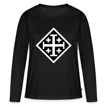 Croix de Jérusalem - T-shirt manches longues Premium bio Femme - noir - Devant - Julia (174cm)