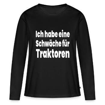 Traktor - Frauen Premium Bio Langarmshirt - Schwarz - Vorne - Julia (174cm)