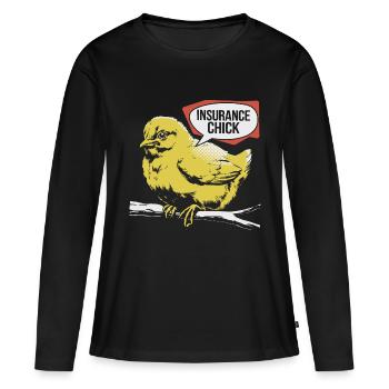 Un message fort pour les femmes dans le secteur de l’assurance - T-shirt manches longues Premium bio Femme - noir - Devant - Julia (174cm)