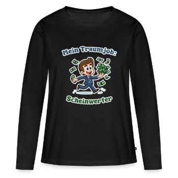 Mein Traumjob: Scheinwerfer - Witziges Wortspiel - Frauen Premium Bio Langarmshirt - Schwarz - Vorne - Julia (174cm)