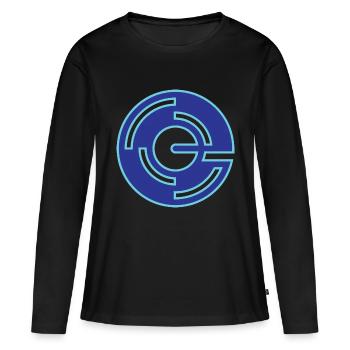 Power Button Technology - Women's Premium Organic Long Sleeve Shirt - black - Front - Julia (174cm)