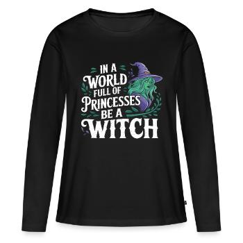 Sei anders, sei magisch! - Frauen Premium Bio Langarmshirt - Schwarz - Vorne - Julia (174cm)