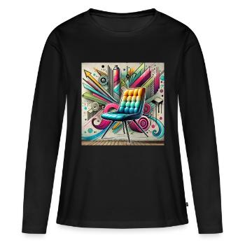 Chaise Graffiti Vendeur de meubles - T-shirt manches longues Premium bio Femme - noir - Devant - Julia (174cm)