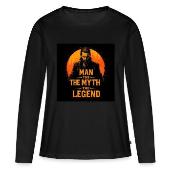 L’homme, le mythe, la légende - T-shirt manches longues Premium bio Femme - noir - Devant - Julia (174cm)