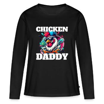 Poulet Daddy Poulet Garder le poulet - T-shirt manches longues Premium bio Femme - noir - Devant - Julia (174cm)