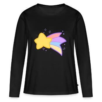 Shooting Star - Frauen Premium Bio Langarmshirt - Schwarz - Vorne - Julia (174cm)