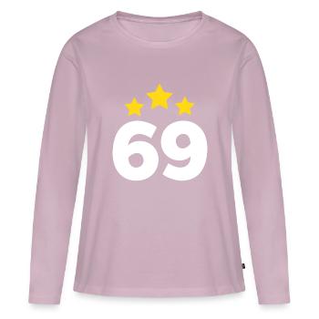 69 Years Star - 69th Anniversary Gift - Women's Premium Organic Long Sleeve Shirt - dusky pink - Front - Julia (174cm)