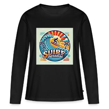 Surf paradise - T-shirt manches longues Premium bio Femme - noir - Devant - Julia (174cm)