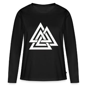 Symbole viking Wotan - T-shirt manches longues Premium bio Femme - noir - Devant - Julia (174cm)