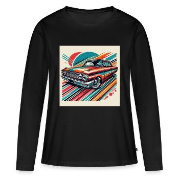 Retro classic car - Women's Premium Organic Long Sleeve Shirt - black - Front - Julia (174cm)