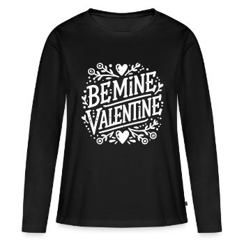 Be Mine Valentine - T-shirt manches longues Premium bio Femme - noir - Devant - Julia (174cm)