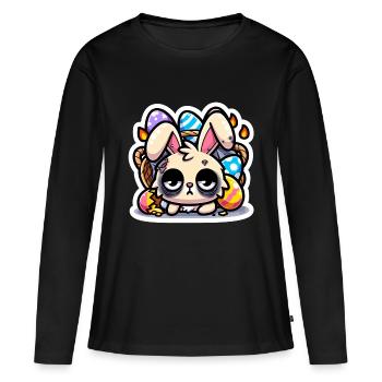Burnout Bunny - Frauen Premium Bio Langarmshirt - Schwarz - Vorne - Julia (174cm)