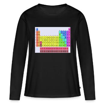 Tableau périodique - T-shirt manches longues Premium bio Femme - noir - Devant - Julia (174cm)