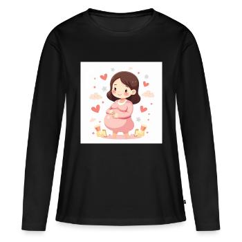 Süße Mutter - Feenschwangerschaft - Frauen Premium Bio Langarmshirt - Schwarz - Vorne - Julia (174cm)
