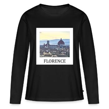 Florence - T-shirt manches longues Premium bio Femme - noir - Devant - Julia (174cm)