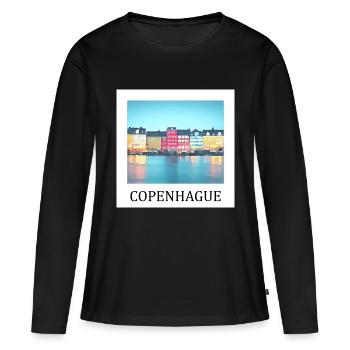 Copenhague - T-shirt manches longues Premium bio Femme - noir - Devant - Julia (174cm)
