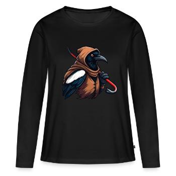 Dieb Elster - Frauen Premium Bio Langarmshirt - Schwarz - Vorne - Julia (174cm)