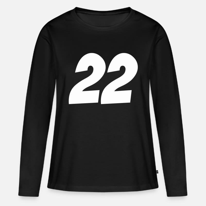 22 - Frauen Premium Bio Langarmshirt - Schwarz
