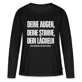 Ich könnte Kotzen - Frauen Premium Bio Langarmshirt - Schwarz - Vorne - Julia (174cm)
