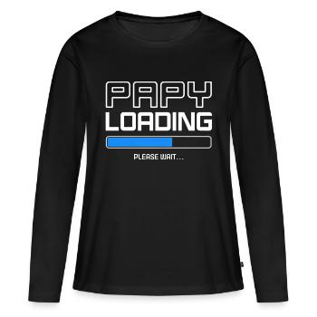 papy-loading - T-shirt manches longues Premium bio Femme - noir - Devant - Julia (174cm)