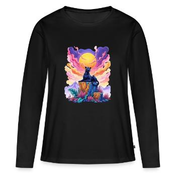 Panther au sommet - T-shirt manches longues Premium bio Femme - noir - Devant - Julia (174cm)