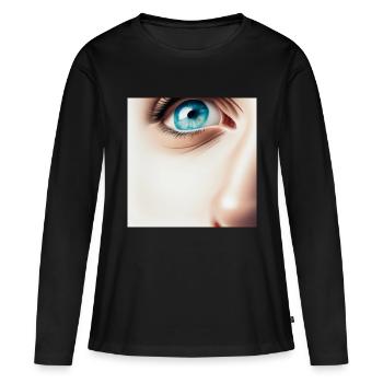 Visage - T-shirt manches longues Premium bio Femme - noir - Devant - Julia (174cm)