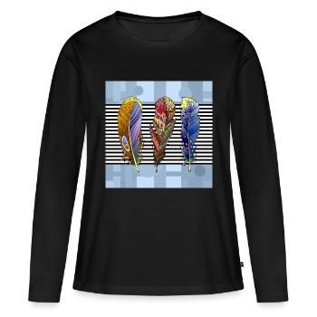 Stylo - T-shirt manches longues Premium bio Femme - noir - Devant - Julia (174cm)