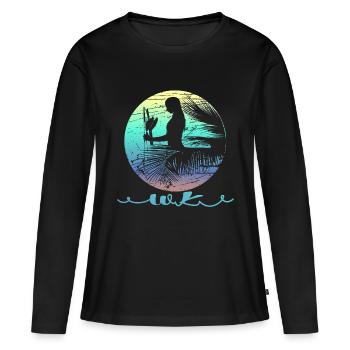 WK Surf dream woman - Women's Premium Organic Long Sleeve Shirt - black - Front - Julia (174cm)