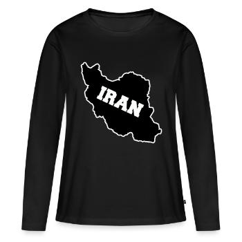 Iran - T-shirt manches longues Premium bio Femme - noir - Devant - Julia (174cm)