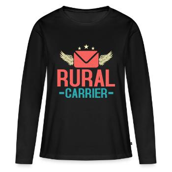 Facteur postier rural - T-shirt manches longues Premium bio Femme - noir - Devant - Julia (174cm)